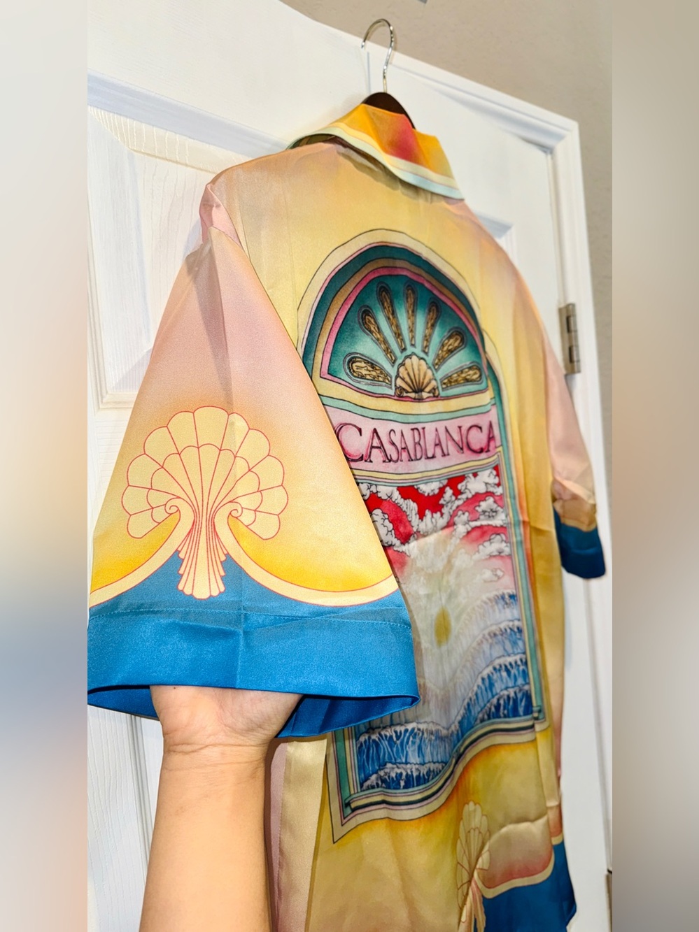 CASABLANCA Men’s Beach Sunset Multicolor Silk Resort Collared Shirt - Large NWT - Picture 4 of 6